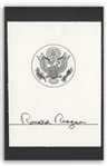 Ronald Reagan Signed Presidential Bookplate -- With JSA COA